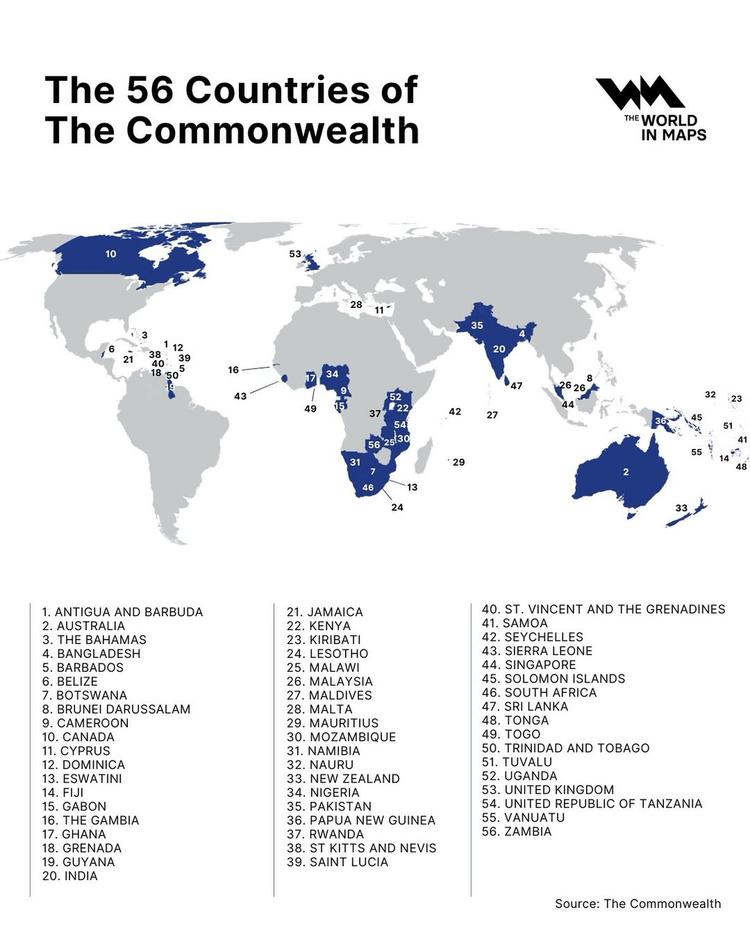 The Commonwealth at a glance: A global alliance of 56 nations and 2.5 ...