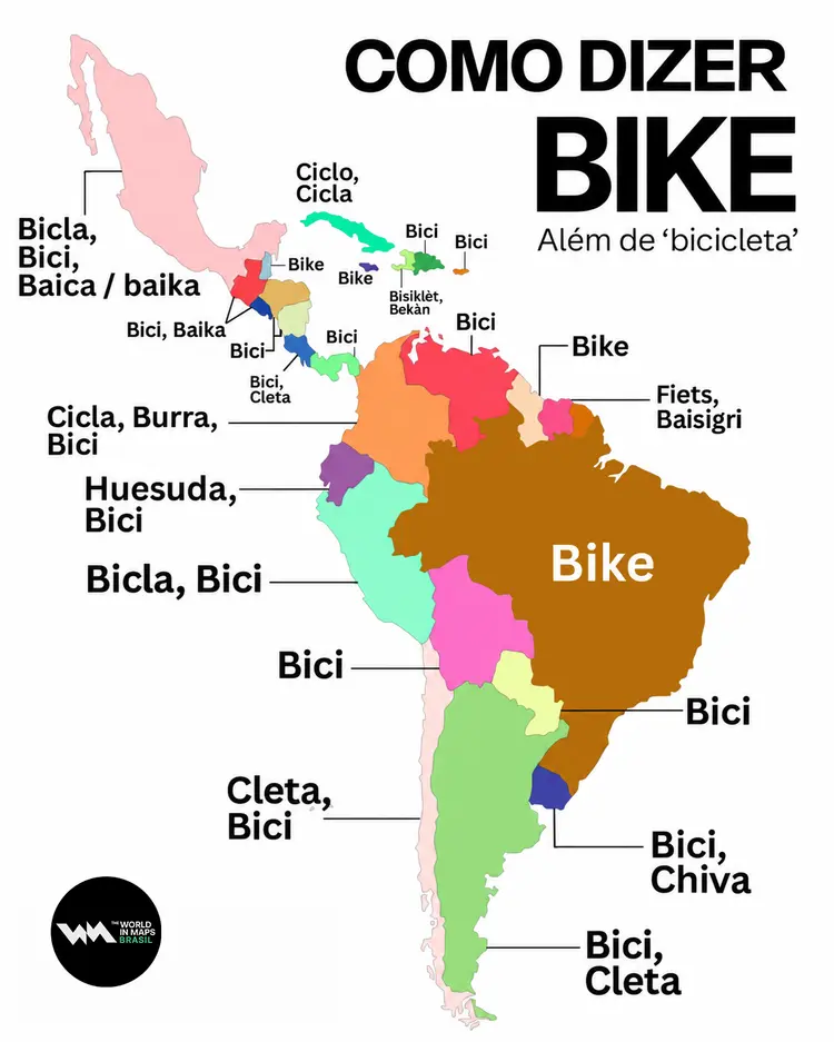 De "bici" a "huesuda": as variadas formas de se referir à bicicleta na América Latina