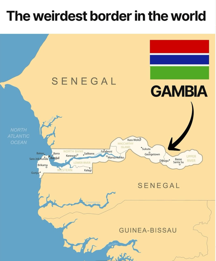 Strangest Borders Why Gambia has one of the strangest borders in the world