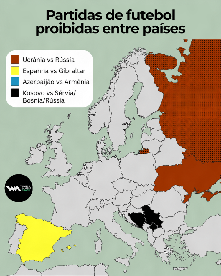 O futebol pode ser o esporte mais popular do mundo, mas não existe isoladamente. Tensões políticas e disputas territoriais frequentemente se refletem nos campos, forçando a UEFA e a FIFA a impor proibições a certas partidas para evitar confrontos dentro e fora de campo.