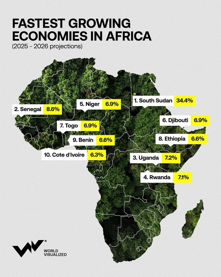 Top 10 fastest growing African economies in 2025–2026: South Sudan ...
