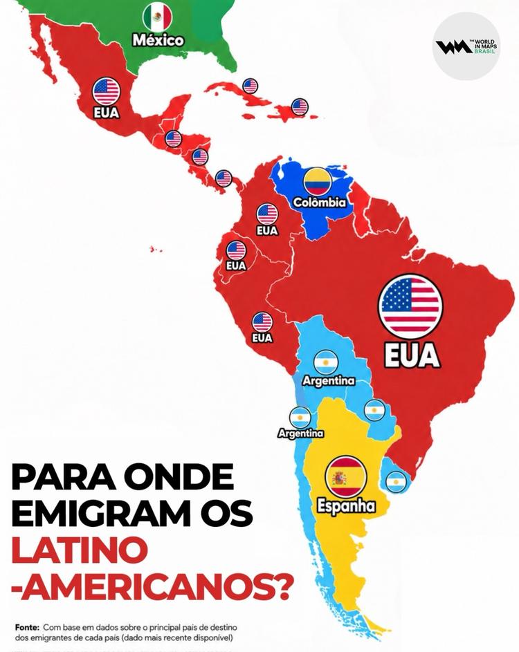 Para onde emigram os latino-americanos?