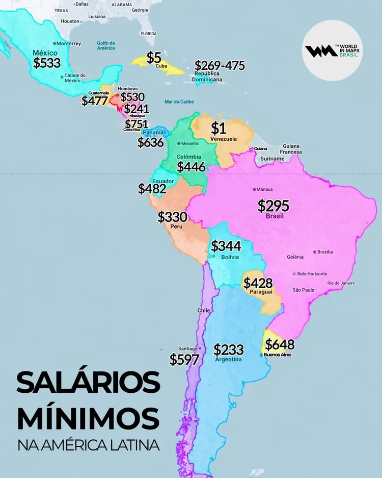 Salários mínimos na América Latina