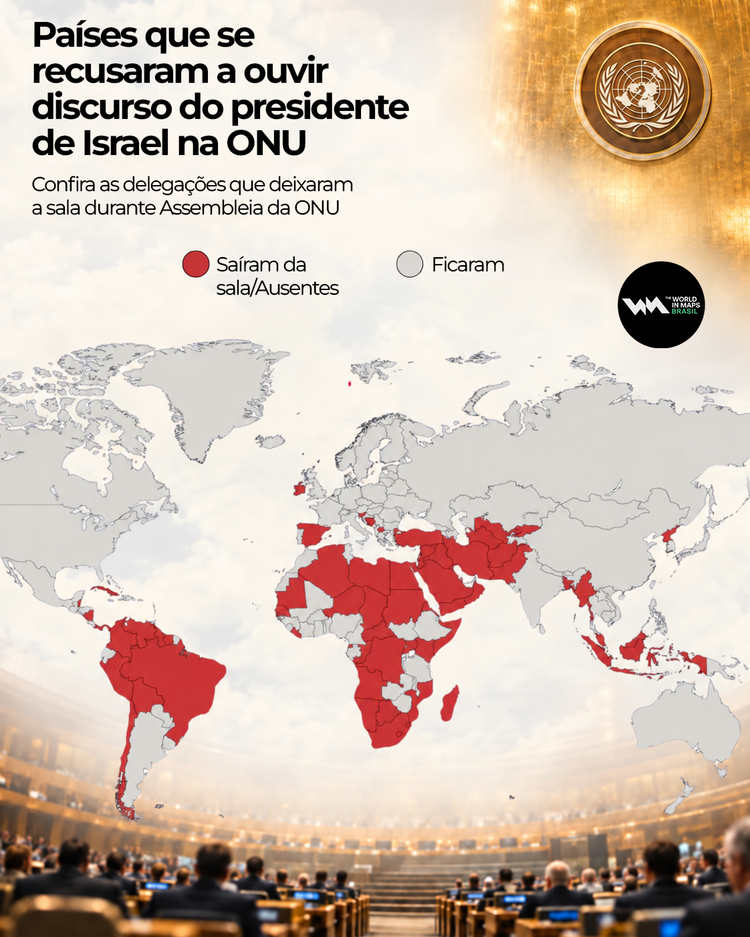Dezenas de delegações abandonaram a Assembleia Geral da ONU quando o primeiro-ministro israelense, Benjamin Netanyahu, subiu ao pódio na última quinta-feira (25/9), deixando grandes seções do plenário vazias em um protesto coordenado.
