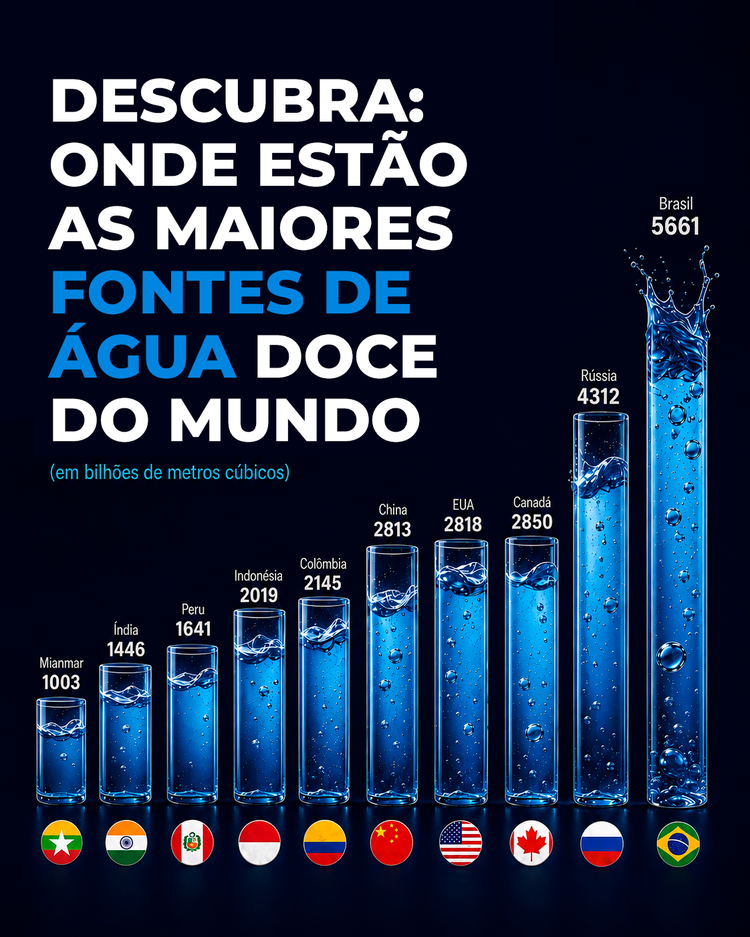 Onde estão as maiores fontes de água doce do mundo