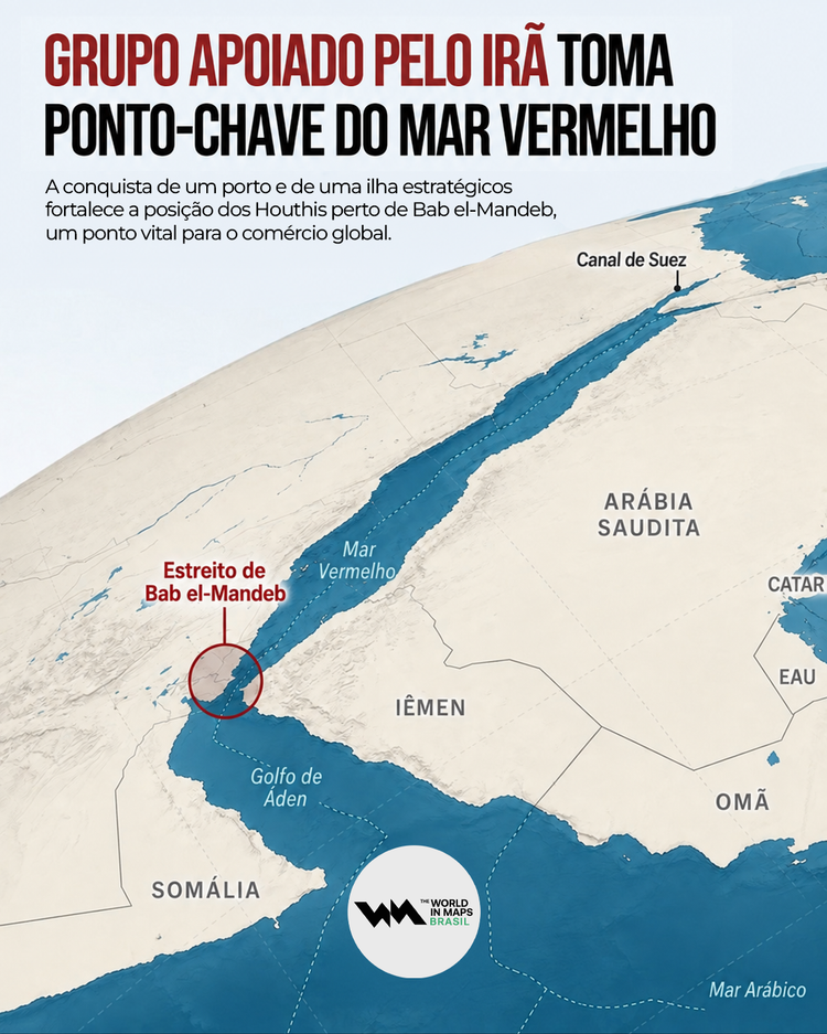 Grupo apoiado pelo Irã toma ponto-chave do Mar Vermelho.