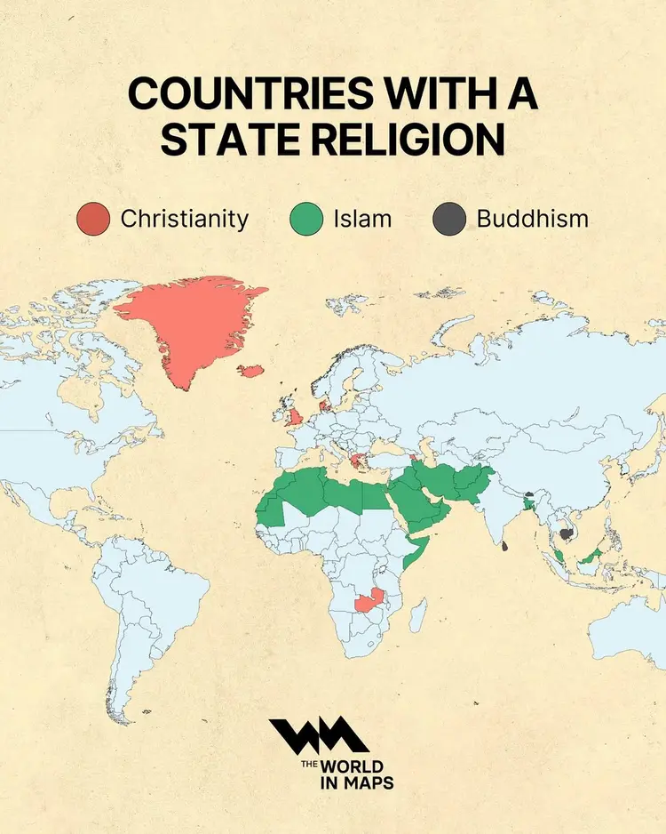 Religious Unity Map When faith shapes law: The global map of state-backed religions