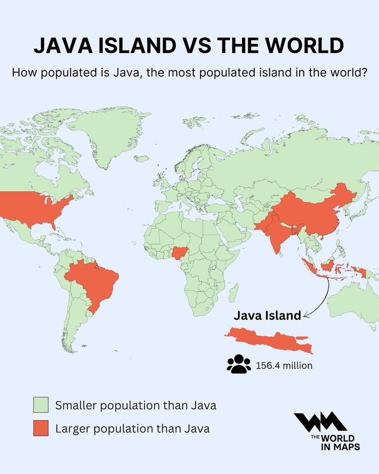 Java Island’s population surpasses most countries in the world